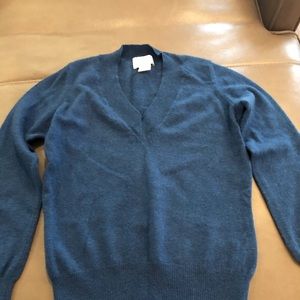 Neiman Marcus peacock blue cashmere sweater sz S